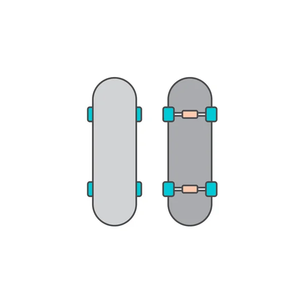 Illustration Vectorielle Des Deux Côtés Skateboard — Image vectorielle