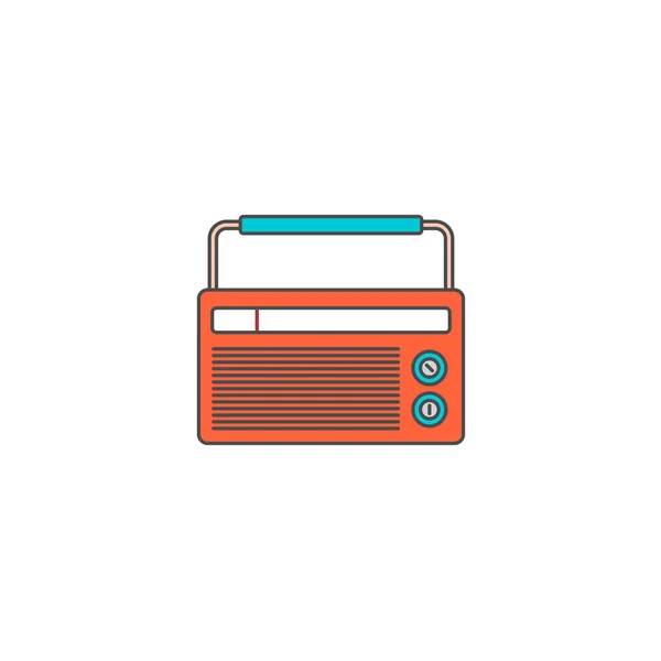 Illustrazione Minimalista Vettore Radio Vintage — Vettoriale Stock