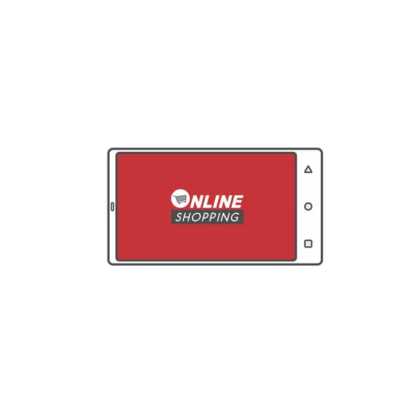 Shopping Online Sullo Schermo Dello Smartphone Illustrazione Vettoriale — Vettoriale Stock