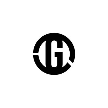 siyah minimalist g harfi simgesi, vektör çizim