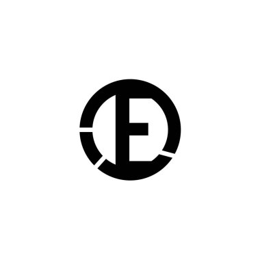 siyah minimalist f harfi kutsal kişilerin resmi, vektör çizim