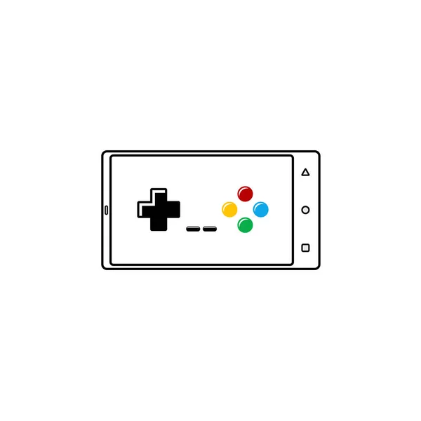 Smartphone Ekranında Gamepad Tuşları Ile Minimalist Illüstrasyon — Stok Vektör