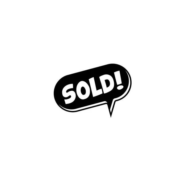 Speech Bubble Minimalistic Icon Sold Lettering — Stock Vector