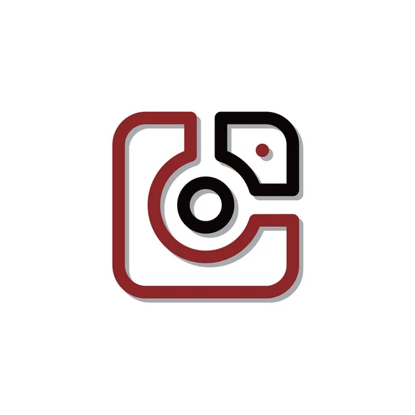 Винтажная Камера Минималистичный Векторный Логотип — стоковый вектор