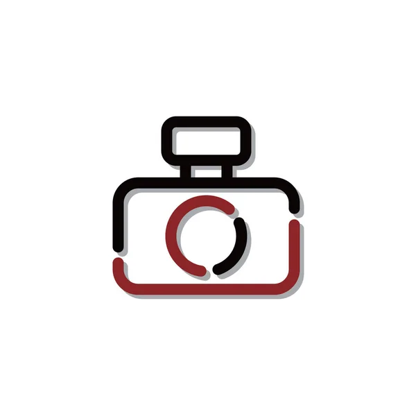 Vintage Kamera Minimalist Vektör Logosu — Stok Vektör