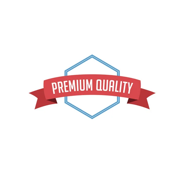 Moldura Azul Com Letras Qualidade Premium Fita Vermelha — Vetor de Stock