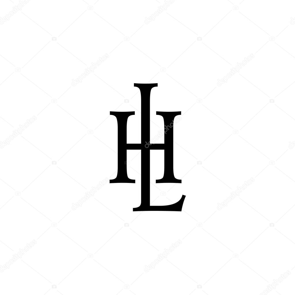 Lh letters logo isolated on white background