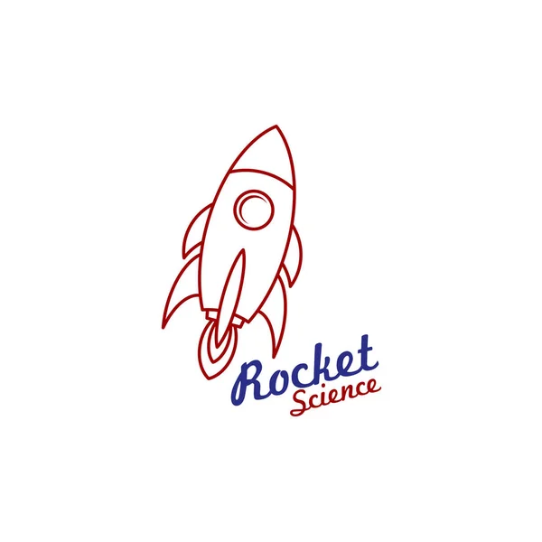 Cartoon Rocket Illustration Rocket Science Lettering — Stock Vector