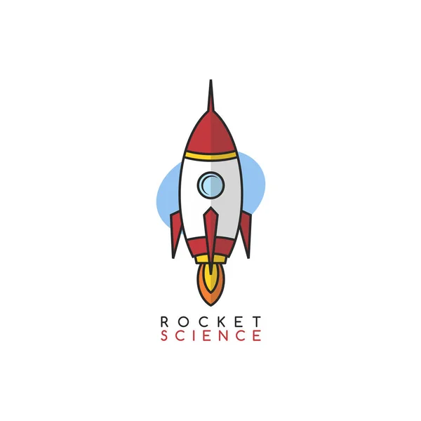 Kreslená Raketová Ilustrace Pomocí Raketových Věd — Stockový vektor