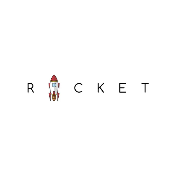 Rocket Lettering Poster Rocket Letter — Stock Vector