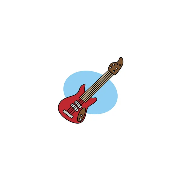 Icône Guitare Dessin Animé Isolé Sur Fond Blanc — Image vectorielle