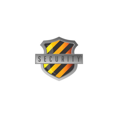 yellow lined shield icon with security lettering
