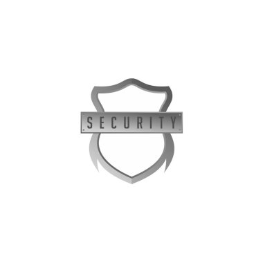 güvenlik harf vektör simgesi ile metal kalkan