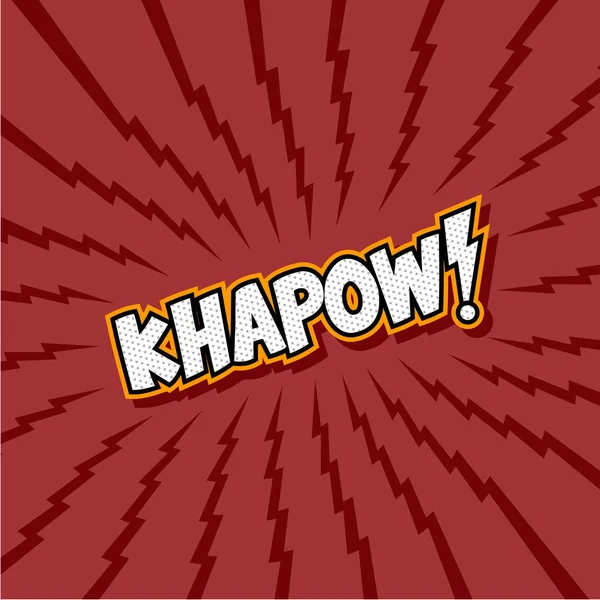 Acento Khapow Letras Sobre Fondo Rojo — Vector de stock