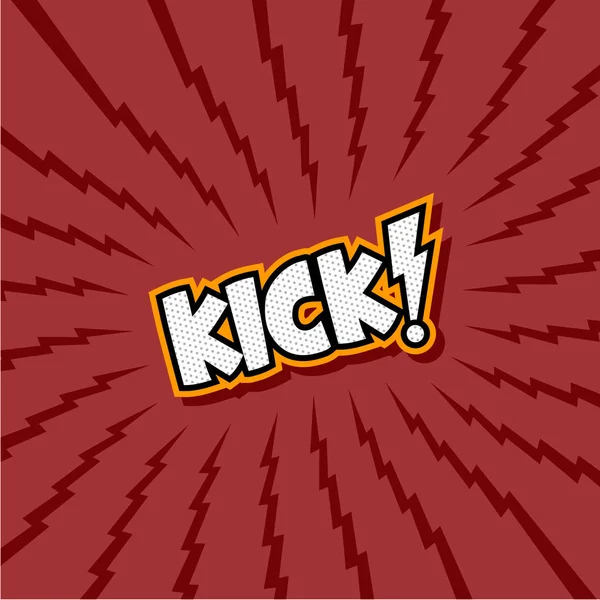 Accent Kick Belettering Rode Achtergrond — Stockvector