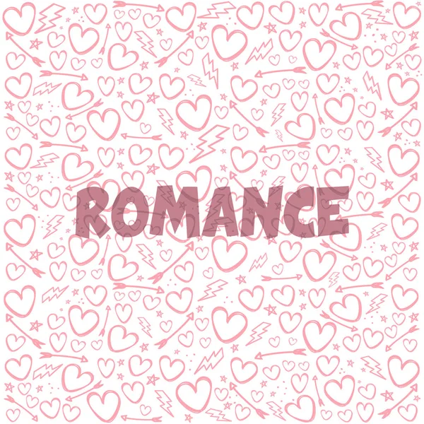 Romance Vector Background Pink Hearts Arrows — Stock Vector