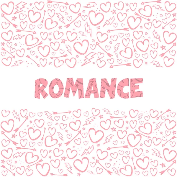 Romance Vector Background Pink Hearts Arrows — Stock Vector
