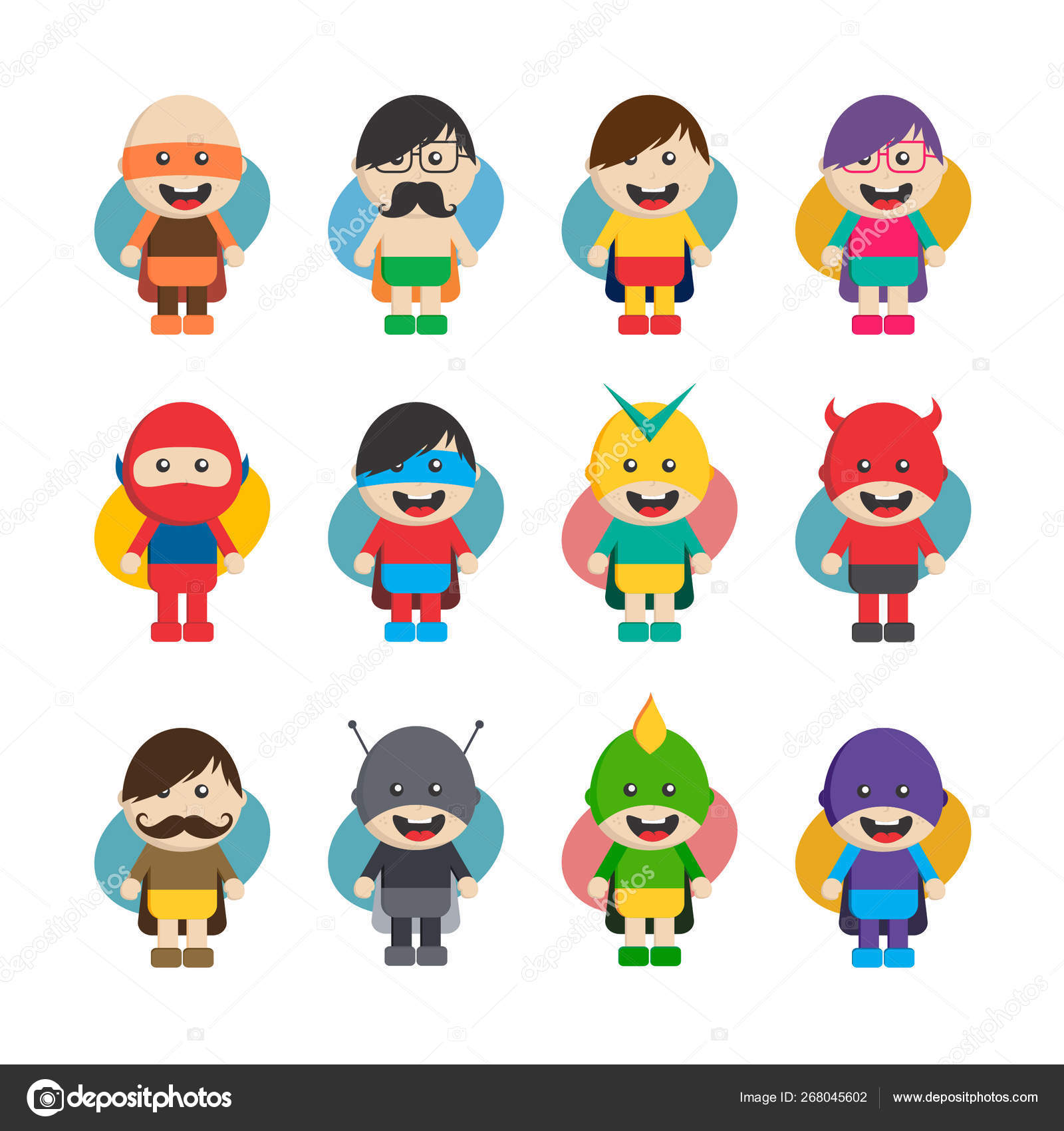 Super-herói, fogo, menino, personagem, desenho animado, vetor