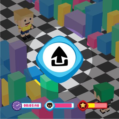 oyun ui menü uygulaması mobil uygulama, vektör illüstrasyon