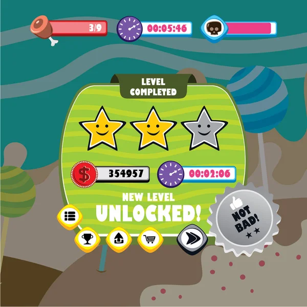 Game Menu Applicatie Mobiele App Vector Illustratie — Stockvector