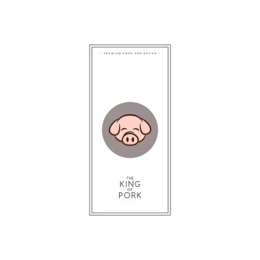 Beyaz arka planda domuz logosu ile Minimalistic yaratıcı broşür