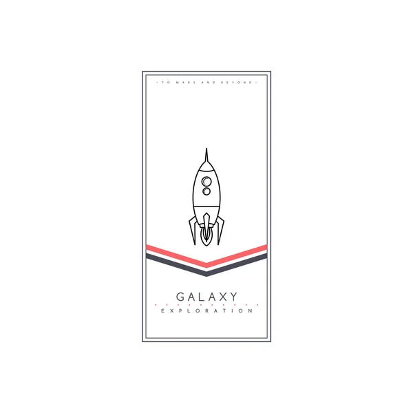 Minimalistische Creatieve Brochure Met Ruimteschip Logo Witte Achtergrond — Stockvector