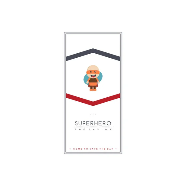 Plantilla Minimalista Con Superhéroe Sobre Fondo Blanco — Vector de stock