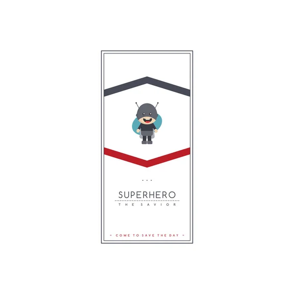 Minimalistic Template Superhero White Background — Stock Vector