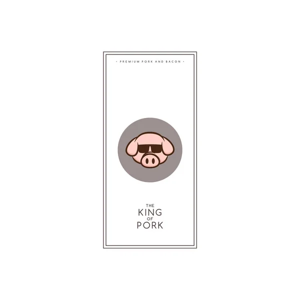 Minimalistic Creative Brochure Stylish Hipster Pig Logo White Background — Stock Vector