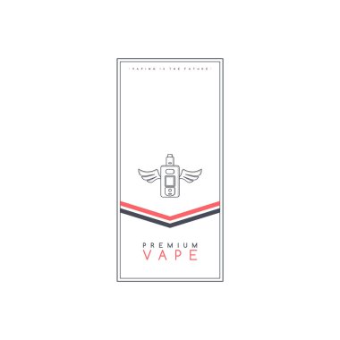 prim vape, vektör illüstrasyon için basit şık afiş