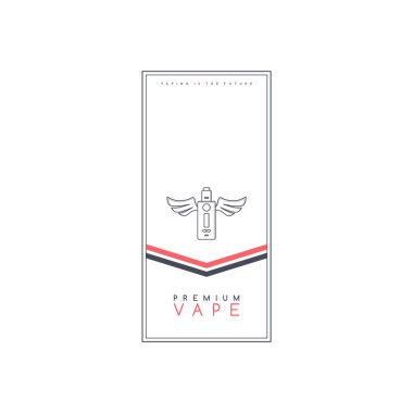 prim vape, vektör illüstrasyon için basit şık afiş