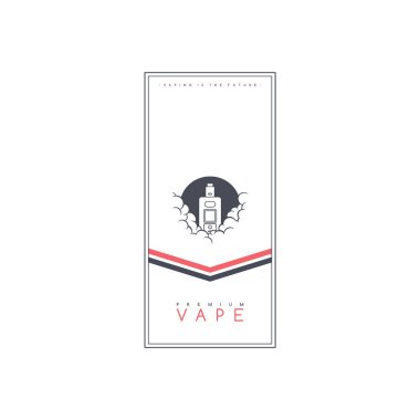 prim vape, vektör illüstrasyon için basit şık afiş