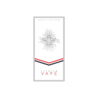 prim vape, vektör illüstrasyon için basit şık afiş