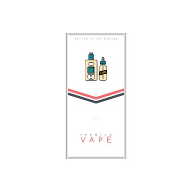 prim vape, vektör illüstrasyon için basit şık afiş