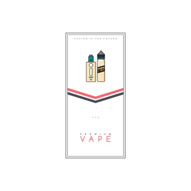 prim vape, vektör illüstrasyon için basit şık afiş