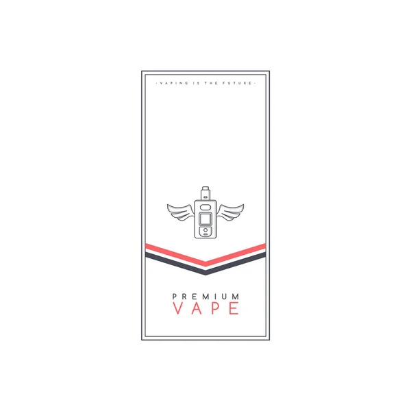 Enkel Snygg Banner För Premium Vape Vektor Illustration — Stock vektor