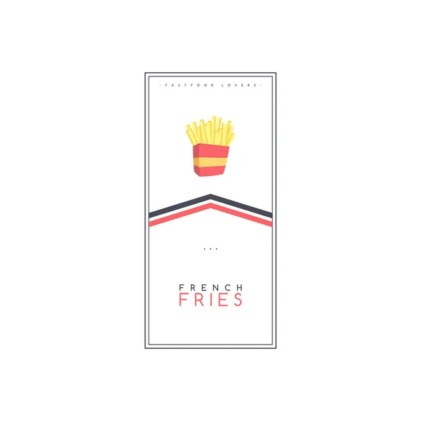 Simple Stylish Banner French Fries Vector Illustration — Stock Vector