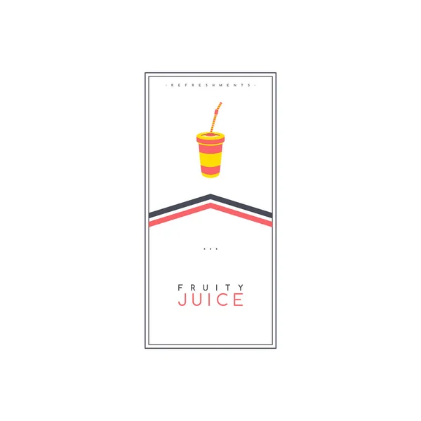 Simple Stylish Banner Fruity Juice Vector Illustration — Stock Vector