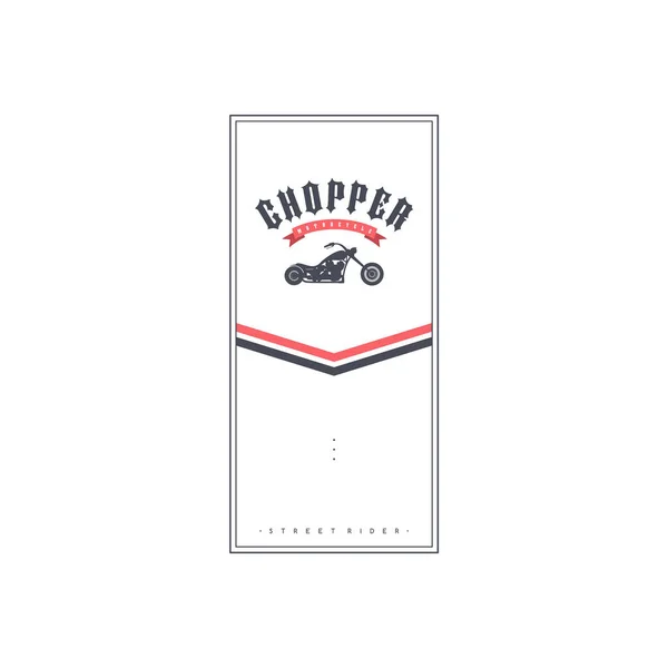 Einfaches Stylisches Banner Für Chopper Vektorillustration — Stockvektor