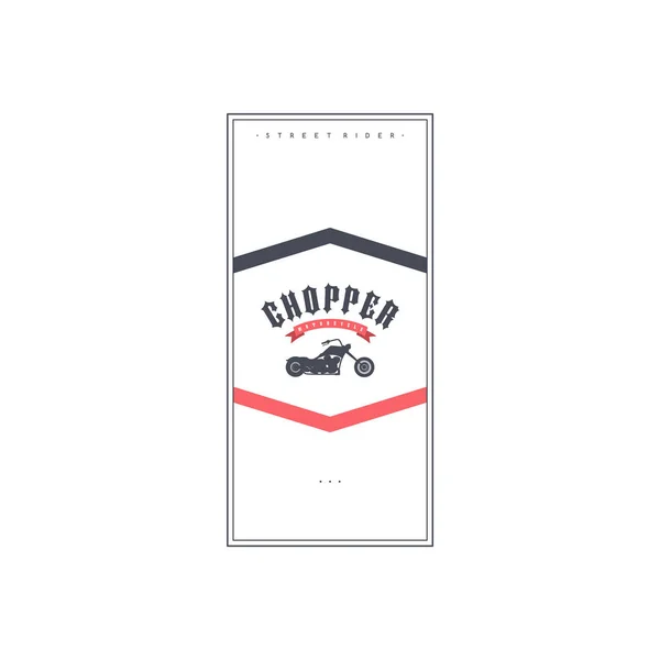 Einfaches Stylisches Banner Für Chopper Vektorillustration — Stockvektor