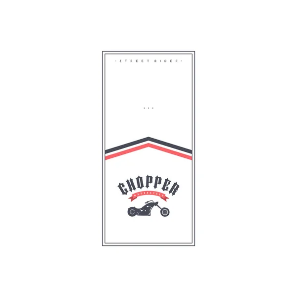 Eenvoudige Stijlvolle Banner Voor Chopper Vector Illustratie — Stockvector