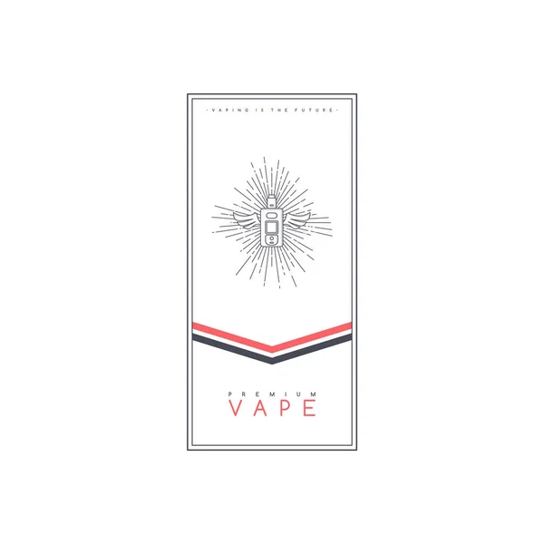 プレミアムVape ベクトルイラストのためのシンプルなスタイリッシュなバナー — ストックベクタ