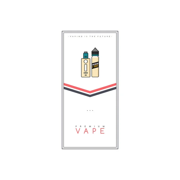 プレミアムVape ベクトルイラストのためのシンプルなスタイリッシュなバナー — ストックベクタ