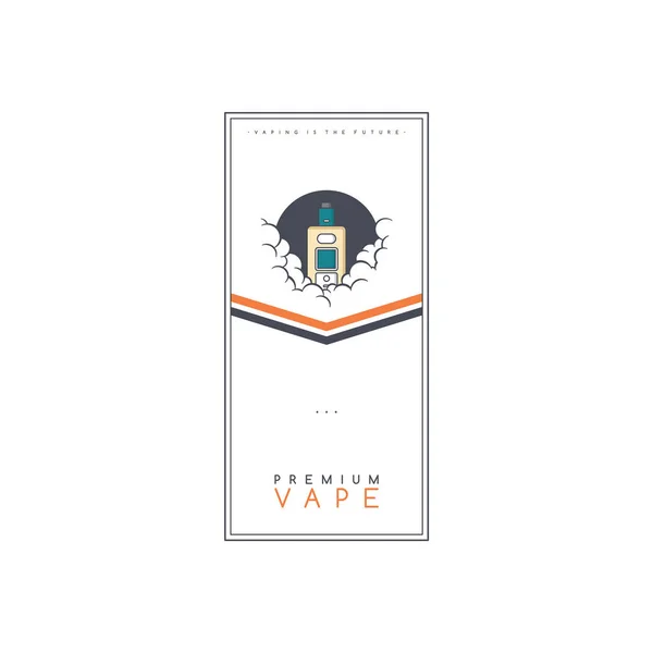 Enkel Snygg Banner För Premium Vape Vektor Illustration — Stock vektor