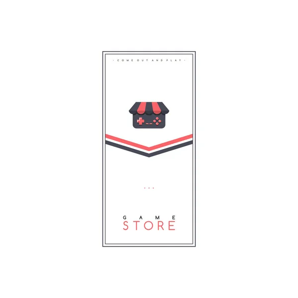 Einfaches Stylisches Banner Für Game Store Vektorillustration — Stockvektor
