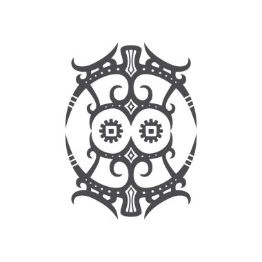 Beyaz arka planda izole yaratıcı kabile dekoratif eleman