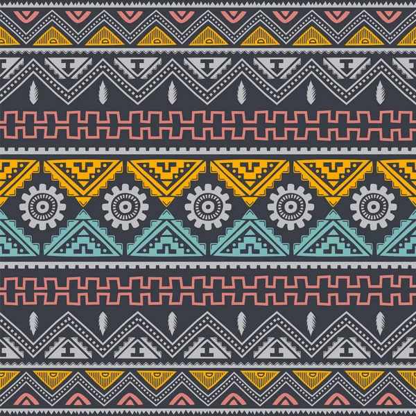 Seamless Pattern Colorful Ethnic Ornament — Stock Vector