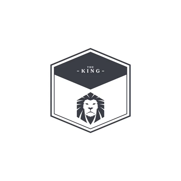 Leone Semplice Logo Isolato Sfondo Bianco — Vettoriale Stock