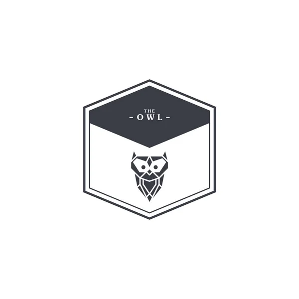Eenvoudige Uil Vogel Logo Geïsoleerd Witte Achtergrond — Stockvector