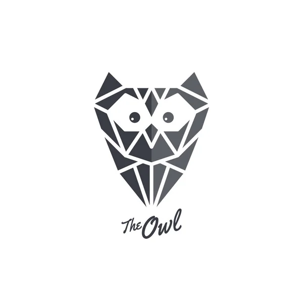 Simple Owl Bird Logo Isolerad Vit Bakgrund — Stock vektor